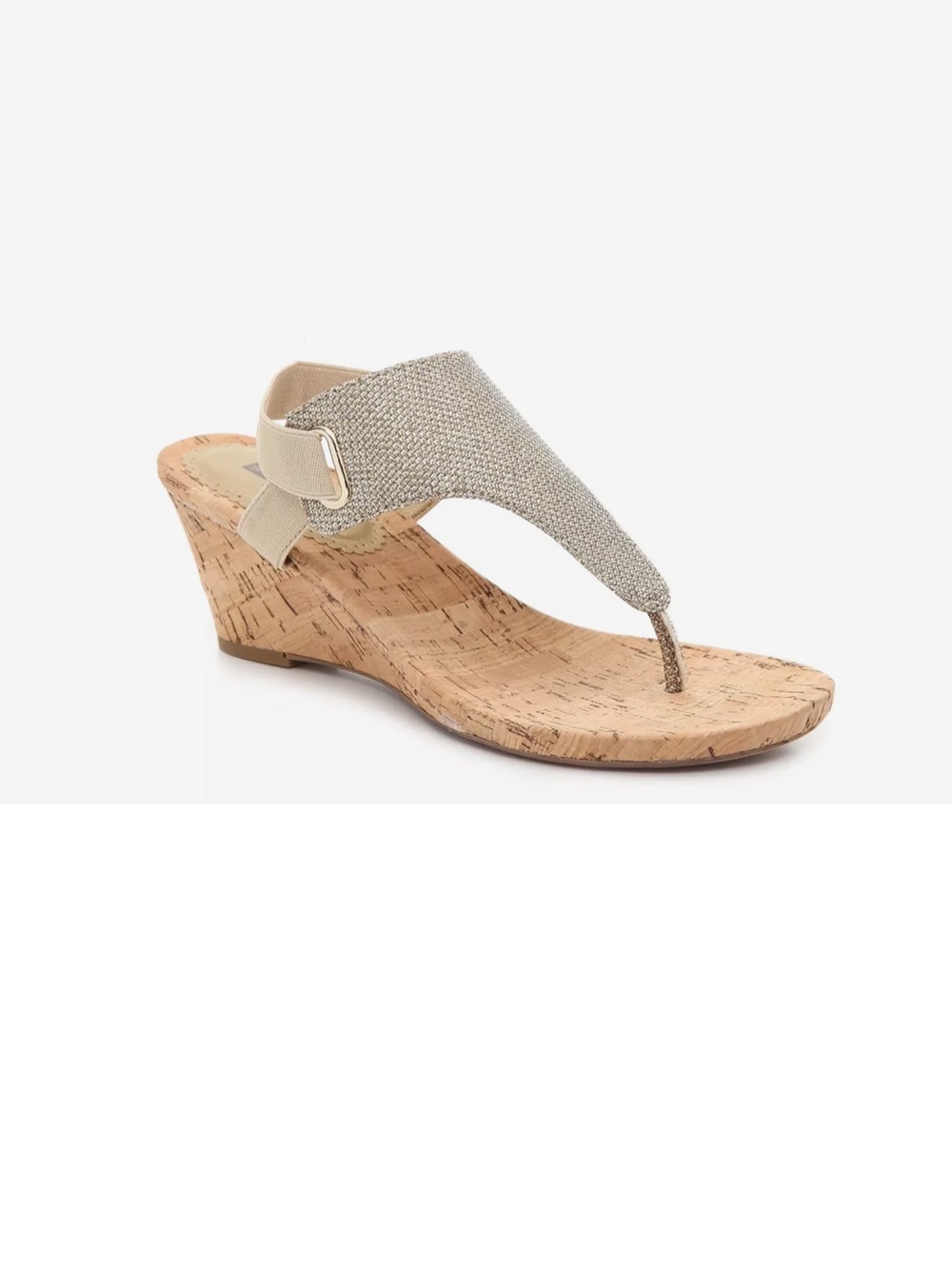 2 for $15 White Mountain Metallic Taupe Wedge Thong Sandal